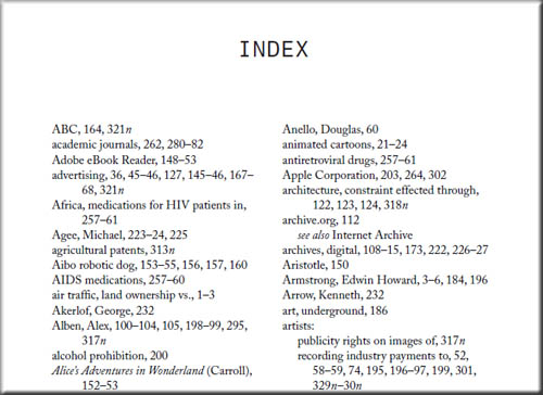 book index